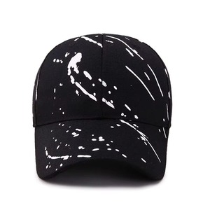 Trendy 6-Panel Baseball Cap With White Splatter Print Twill Fabric Fitted Back Unisex Casual Hat Custom Logo OEM Supplier - Product Image 2