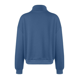 Sweat-shirt col roulé imprimé oversize pour femme avec fermeture éclair 1/4, 100 % coton, streetwear d'hiver, fermeture éclair courte, prix abordable, personnalisable OEM - Product Image 2