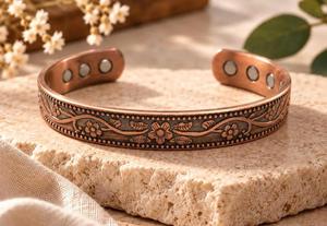 Pulsera de Cobre Antiguo Hecha a Mano HASAN CRAFT, Brazalete Abierto con Textura Martillada, Ajustable, Ecológico, Recuerdo de Boda - Product Image 3