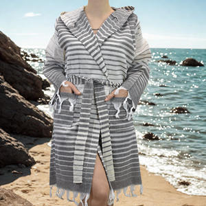 Peignoir en coton turc sur mesure avec motif en chevrons Séchage rapide Peignoir doux pour femmes et hommes Peignoir turc - Product Image 3