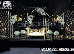 Perfect Engagement Party Stage Decor Multi-Layered Arches Arabian Style Mehraab <b>Backdrop</b> Panel Decor Reception Stage Metal <b>Stand</b> - Product Image 3