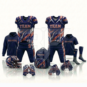 Ventes en gros de maillots et uniformes de football américain personnalisés, respirants, anti-transpiration, séchage rapide, options grandes tailles - Product Image 1