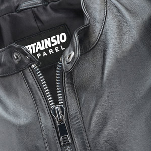 OEM Custom-Color Design Winter Motorbike Stylish Eco-Friendly Waterproof Cow Skin <b>Leather</b> Jacket Men Slim Streetwear Front Logo - Product Image 3