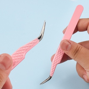 Wholesale Fiber Tip Volume 45 90 Degree <b>Eyelash</b> Tweezers High Quality Tweezer White <b>Eyelashes</b> <b>Extension</b> Tweezers - Product Image 5