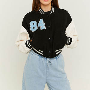 Fabricant OEM – Blousons universitaires pour femmes en chenille brodée de haute qualité – Manches en cuir personnalisées, coupe-vent et respirants - Product Image 1