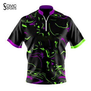 Camisetas de Boliche de Alta Calidad con Impresión por Sublimación, Transpirables y Cómodas, con Cierre de Cremallera de un Cuarto - Product Image 1