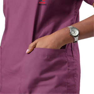 Ensemble de blouses médicales Solid Trader pour les professionnels de la santé, pantalon à taille élastique, haut à col en V, uniforme d'hôpital - Product Image 6