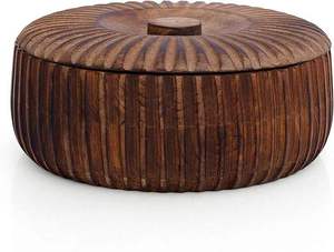 Exclusive Quality Wooden Chapati Box Roti Hot Pot Casserole Luxury Kitchen & Dining <b>Table</b> Accessory Minimalist Roti Container - Product Image 2