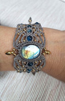 Pulsera de Labradorita Gris Rodio Hecha a Mano con Macramé, Brazalete Tejido con Cuentas de Cristal Azul Bohemio, Piedra Curativa, Regalo Vintage para Fiesta
