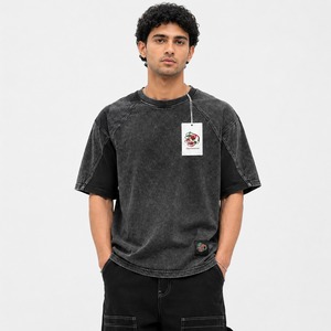 T-shirts pour hommes de haute qualité, personnalisés, en coton lourd 100 %, lavés à l'acide, écologiques, respirants et anti-plis - Product Image 3