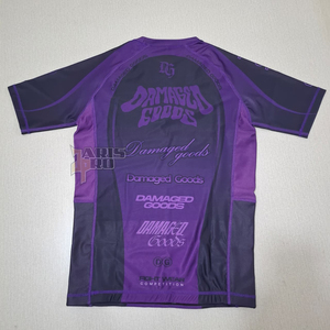 Rashguard de compression pour femme, manches longues, violet et noir, sublimation personnalisée, anti-UV, pour MMA et BJJ - Product Image 2