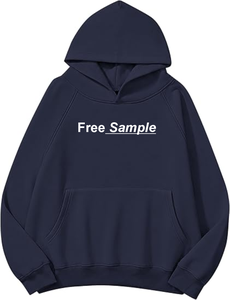 <b>Women</b> Oversized Hoodie Drop Shoulder Pullover Sweatshirt <b>Navy</b> Blue Front Letter Print Hooded Pocket <b>Top</b> - Product Image 1