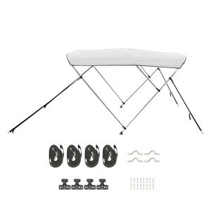 Tendalino Bimini a 3 Archi in Poliestere 600D con Telaio in Lega di Alluminio, Impermeabile, Parasole per Barca, Nuovo, con Vano Portaoggetti - Product Image 1