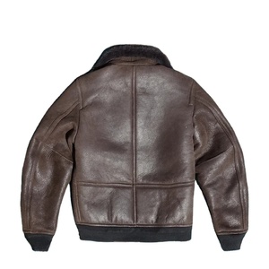 แจ็คเก็ตหนังวัวแท้ลายผ้าแคนวาสปี 2024 สกรีนโลโก้ได้ตามต้องการ ทรงเข้ารูป แขนยาว แฟชั่นฤดูหนาวสำหรับผู้ชาย รับผลิตแบบ OEM - Product Image 3