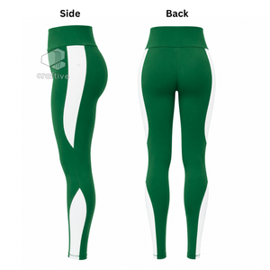 Iota Phi Lambda <b>Women's</b> Workout Set Quarter Zip Top Short Sleeve High Waist <b>Leggings</b> With <b>White</b> Stripe Sports Activewear Set - Product Image 5
