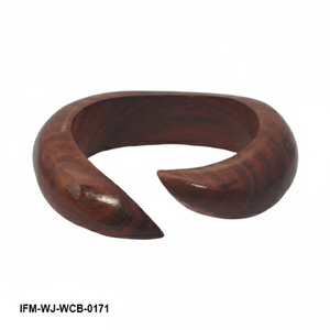 Handmade Natural <b>Wood</b> Open Cuff <b>Bangle</b> Sculptural Curved Crescent Statement Bracelet Gift For Her - Product Image 1