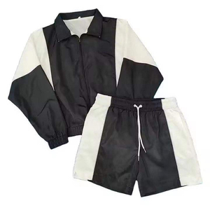 Ensemble de survêtement unisexe imprimé style streetwear, sans manches, avec fermeture éclair, style sportif, respirant, en polyester, coupe classique, pour l'été - Product Image 5