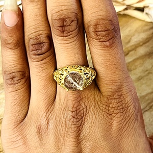 Trendy New Moonstone <b>Rings</b> Boho Brass Jewelry For Women 18k <b>Gold</b> Plated Dainty Chevron Wave Crown <b>Ring</b> For [Wholesale/OEM/ODM] - Product Image 6