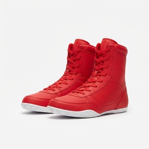 Chaussures de boxe homme femme légères montantes en cuir à lacets respirantes en mesh toutes saisons avec semelle antidérapante et soutien pour la gym - Product Image 1