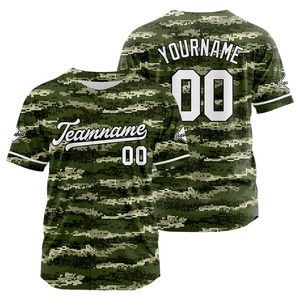 Uniforme de Béisbol Personalizado al por Mayor, Sublimado, Cuello en V con Botones, 100% Poliéster, Secado Rápido, Transpirable, Manga Corta - Product Image 1