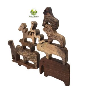 Ensemble d'animaux de la forêt en bois à faire soi-même pour enfants, jouets d'artisanat à peindre, bois de pin naturel, cadeaux éducatifs pour enfants - Product Image 3