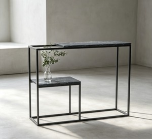 Minimalist <b>Marble</b> <b>Console</b> <b>Table</b> With Metal Frame Modern Entryway Living Room Furniture Stable Design - Product Image 1