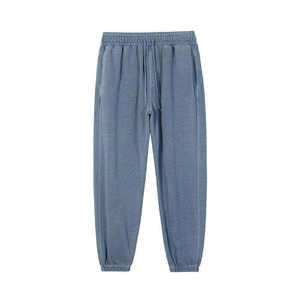 Pantalon de survêtement en coton pour homme, taille élastique, décontracté, avec poches latérales, tricoté mi-lourd, idéal pour l'automne - Product Image 3