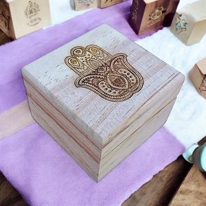 Handmade Modern Teak Wood Viking Vegvisir Runic Compass Symbol Jewelry Organizer Box for Travel - Product Image 6