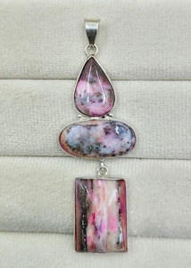 Natural Pink <b>Opal</b> Multi Stone Handmade 925 Sterling Silver Gold Plated Women's Party <b>Pendant</b> | Pear Oval Rectangle Cabochon - Product Image 6