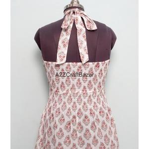 Hot Sale Tropical Floral 100% Cotton Maxi <b>Dress</b> for Women <b>Boho</b> Halter Neck Formal Party Autumn <b>Summer</b> Beachwear Resort Holiday - Product Image 6