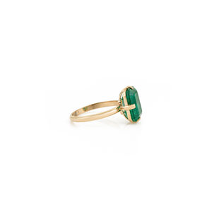 Fabricante Mayorista de Anillos de Compromiso de Oro Amarillo de 18K Hechos a Mano con Esmeralda de Una Sola Piedra, Joyería de Última Tendencia - Product Image 5