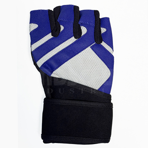 Gants d'entraînement de musculation unisexes de haute qualité en PU rose à demi-doigts avec logo personnalisé HANDSCHUHE INDUSTRIES - Product Image 4