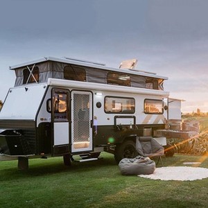 Portable Luxury Modern Steel Motorhome Camper <b>Trailer</b> with Kitchen Bathroom Sleeping Space Living Unit Use - Product Image 3
