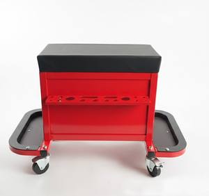 Caja de Herramientas con Ruedas y Asiento, 3 Cajones con Cojín Acolchado, Bandeja para Herramientas y Giro de 360 Grados °   Asiento Giratorio con Ruedas para Taller o Garaje GAPGAR034 - Product Image 2