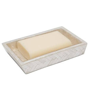 Luxury Herringbone Mother of Pearl Bathroom Accessories <b>Set</b> White MOP Bathroom <b>Sets</b> Elegant <b>Soap</b> Dispenser Premium Home Decor - Product Image 3