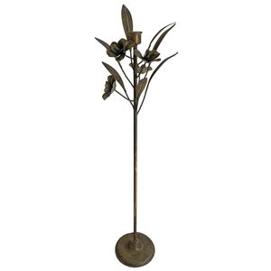 Gold Lotus Metal Candle Holder <b>Tall</b> Stem Floral Taper Candlestick Antique Brass Votive Stand Luxury Wedding Home <b>Table</b> Decor - Product Image 4