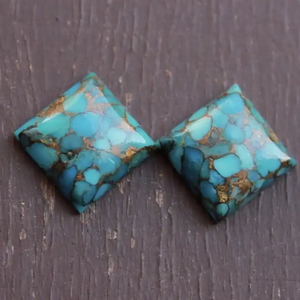 Turquesa Azul Natural de 11 mm, Cabujón Cuadrado Plano, Piedra Preciosa para Fabricación de Joyería, Proveedor Mayorista, Fabricantes de Alibaba - Product Image 2