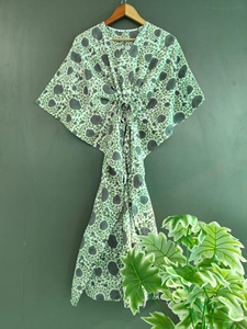 Custom Women Evening Print <b>Kaftan</b> Dress Cotton <b>Kaftan</b> Cotton 100% Hand Block Printed <b>Kaftans</b> Printed Cotton <b>Kaftan</b> <b>Beach</b> Wear - Product Image 2