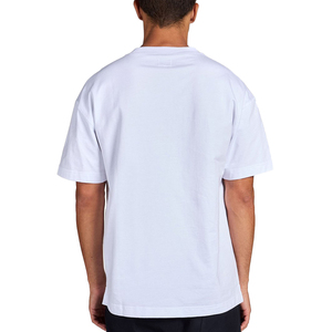 T-shirt en coton blanc pour homme, manches courtes, col rond, jersey décontracté, couleur unie, coupe classique, tricoté, teint uni - Product Image 2