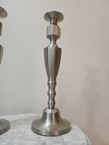 Modern <b>Silver</b> Metal Taper Candle Holder Set Aluminum <b>Candlestick</b> Stand for Home Table Decoration & Christmas Party Supplies - Product Image 5