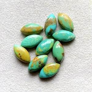 พลอยคิงแมนเทอร์ควอยซ์ทรงมาร์คีส์ปรับขนาดแล้ว 10 ชิ้น/ล็อต พลอยคิงแมนเทอร์ควอยซ์ธรรมชาติแบบหลังแบนสำหรับทำเครื่องประดับ - Product Image 5