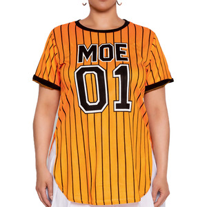 Custom Orange Pinstripe Softball & American Football Jersey Shirt Women Athletic Teamwear OEM ODM Sports Top Wholesale Supplier - Product Image 5