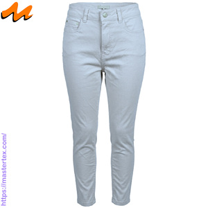 Vaqueros de mujer de cintura media, corte regular, mezcla de algodón/poliéster/elástico, teñido en prenda, lavable, tela transpirable, para primavera, 9.28oz - Product Image 1