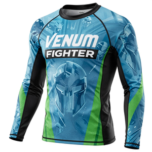 Camisetas de Compresión Transpirables de Alta Calidad, Tallas Grandes, Resistentes, de Spandex y Poliéster, con Patrones Personalizados, 240g, MMA Venum Rash Guard - Product Image 3