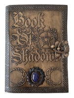 Journal en cuir véritable Vintage en relief fait à la main papier de bord de pont Triple lune avec livre de pierre d'ombre Grimoire Journal Journal