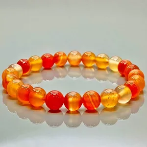 Natural Carnelian 8mm Smooth Round AA Grade Gemstone Beads <b>Stretch</b> <b>Bracelet</b> Healing Jewelry Wholesale - Product Image 1