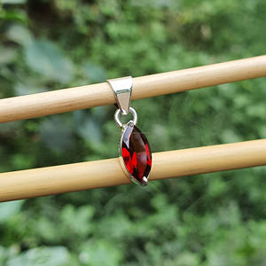 High Quality 925 Sterling Silver Mini Natural <b>Garnet</b> <b>Pendant</b> Gold Plated Fine Jewelry Trusted Supplier's Engagement Hot Selling - Product Image 3
