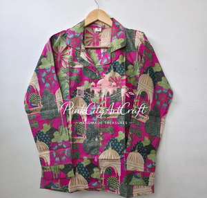 Handmade 100% Cotton Breathable Printed Winter Night Suit for Women Long Sleeve Pajama Set Comfortable Sleepwear Loungewear - Product Image 5