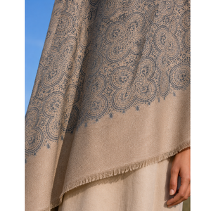 <b>Woolen</b> Shawl <b>Scarf</b> Floral Solid Long Adjustable 100% Wool Winter Wrap 5 Piece Set Jacquard for Women - Product Image 4