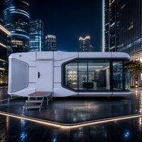 Capsule spatiale mobile futuriste, maison préfabriquée, bureau intelligent en conteneur avec système de contrôle intelligent